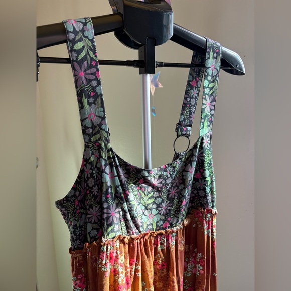 NATURAL LIFE Eliza Boho Floral Tiered Maxi Dress - Rust Floral M Medium - Picture 3 of 12